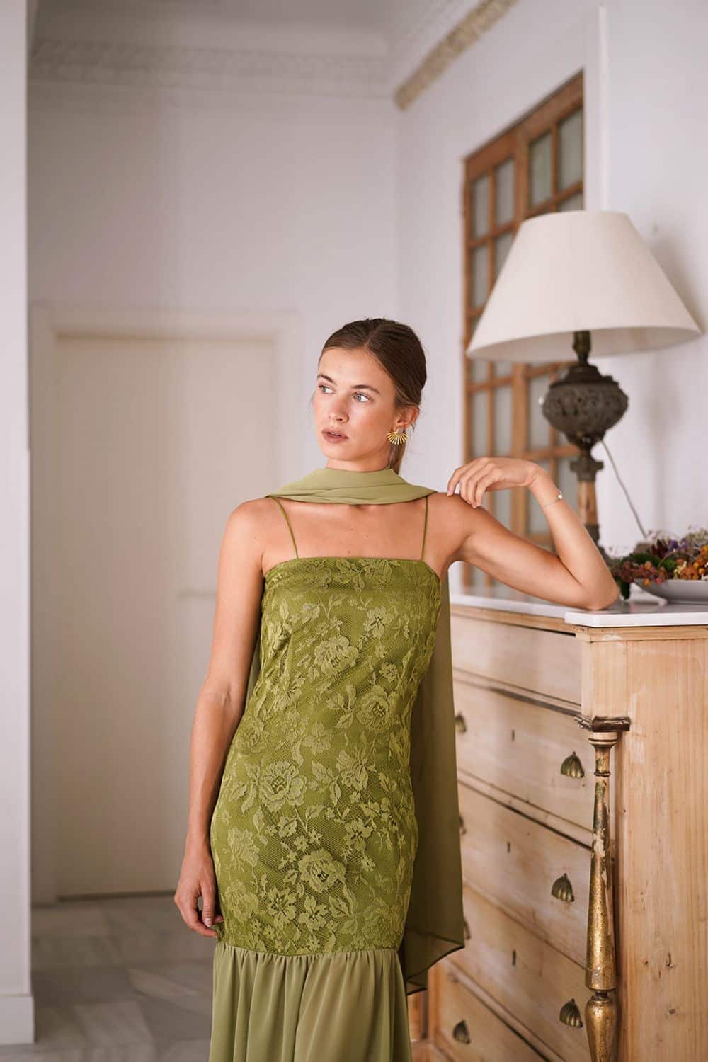 Vestido Chiara Verde Oliva - Imagen 4