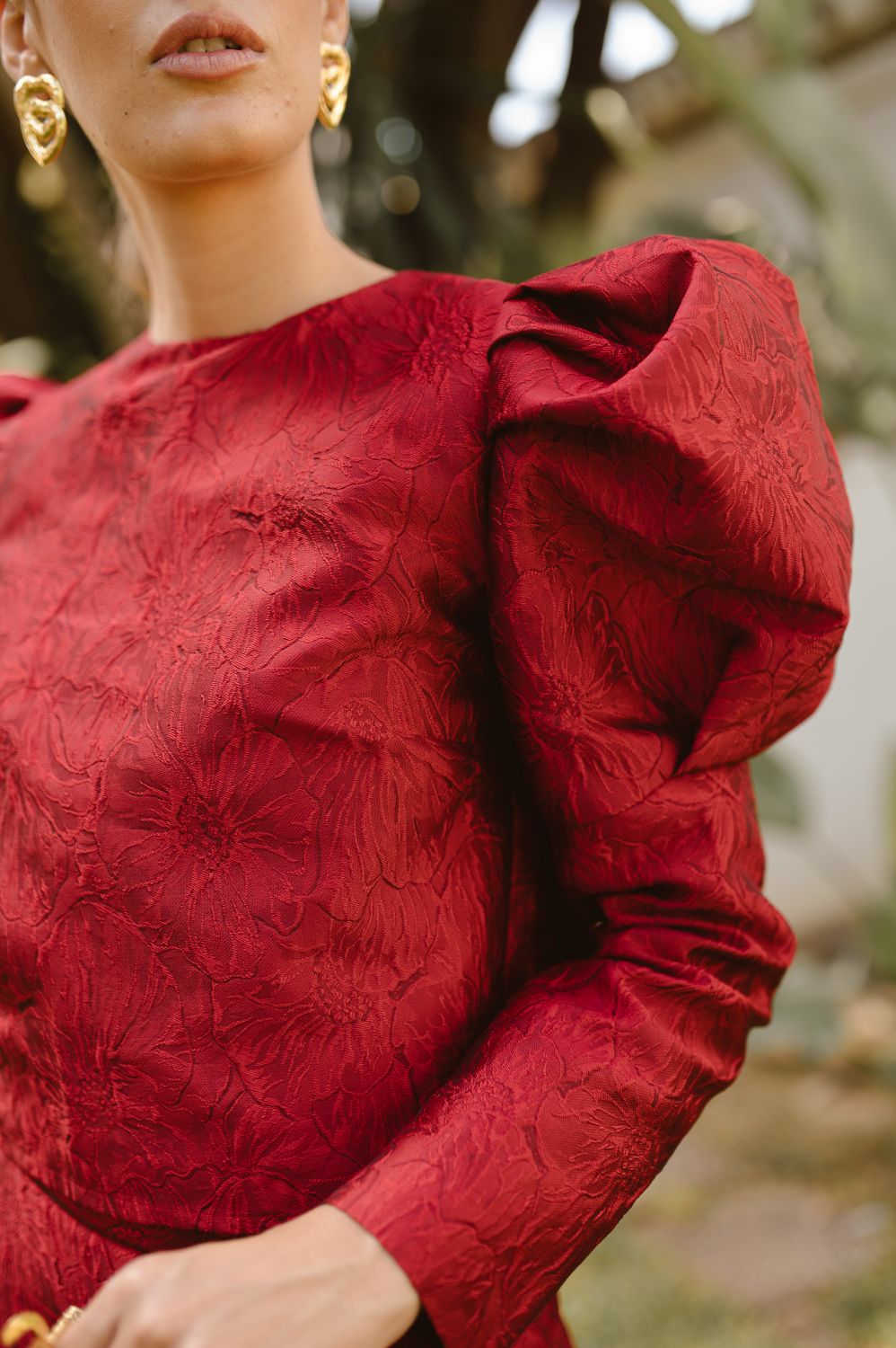 Top Maiori Burdeos Manga Larga - Imagen 3