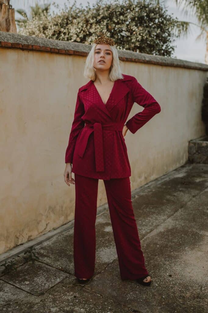 Pantalón Lunar Rojo Fresa