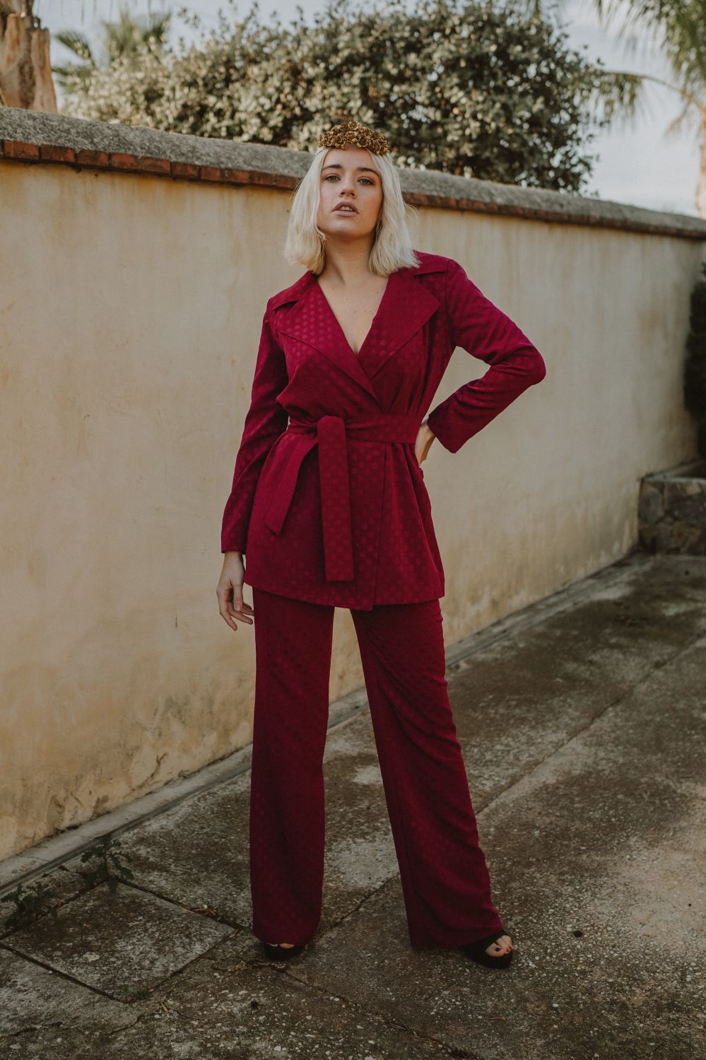 Pantalón Lunar Rojo Fresa