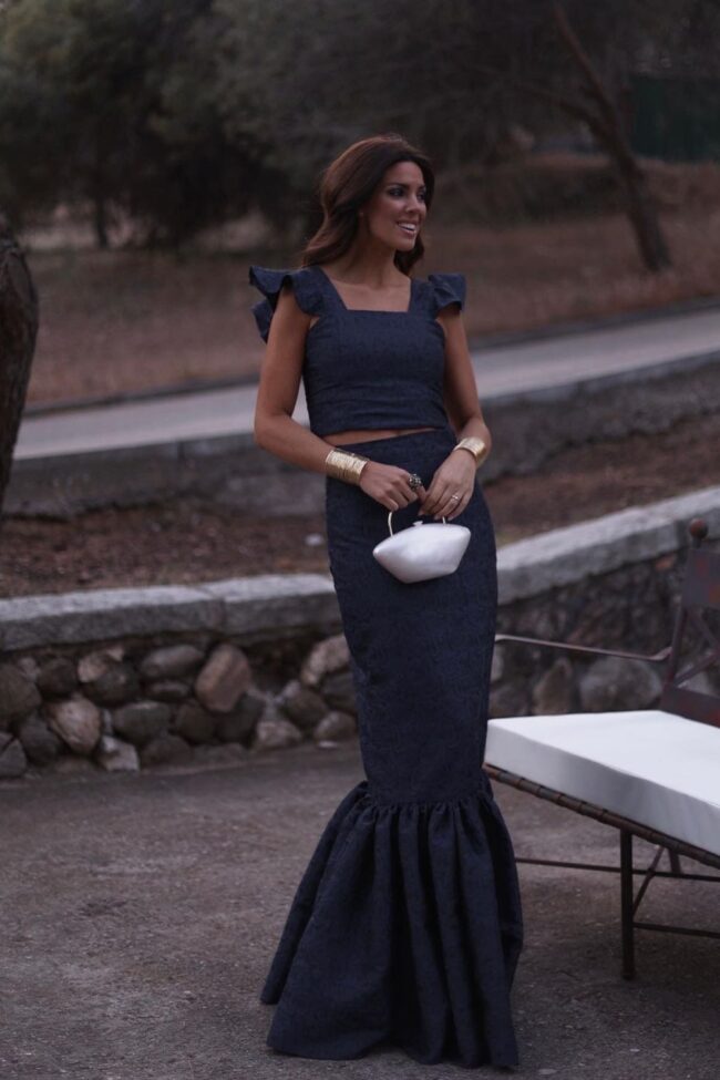 Top Dalia Azul Marino y Negro