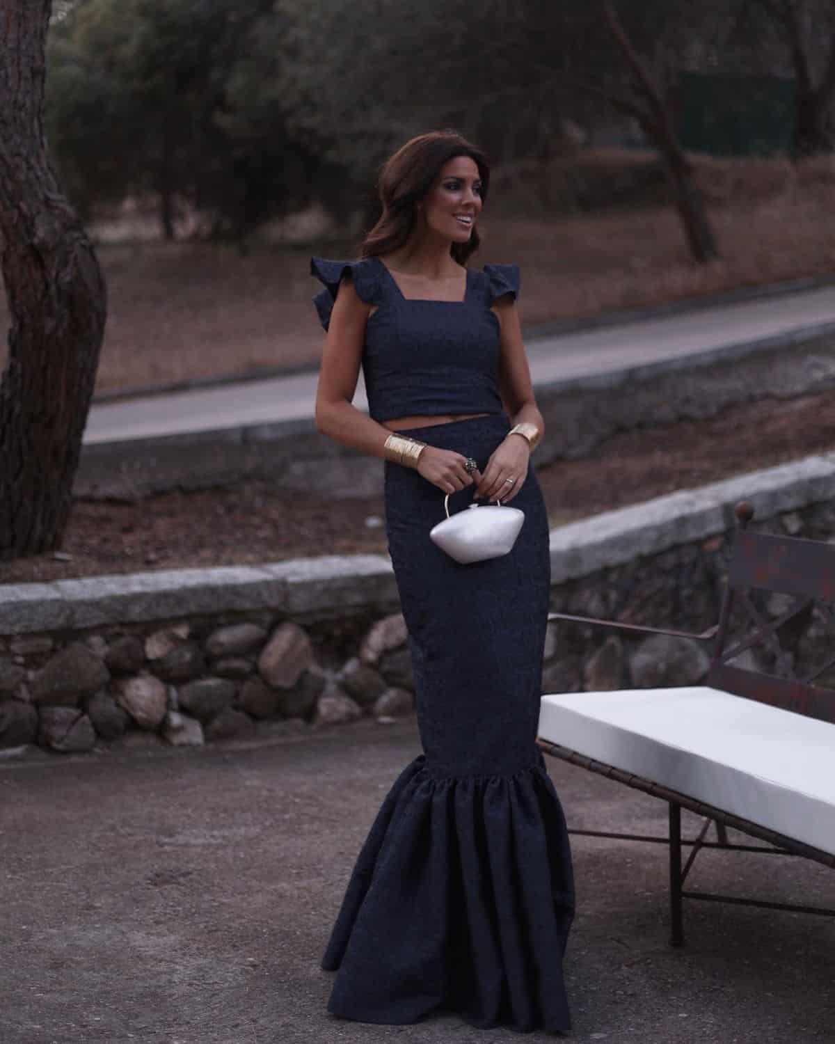 Top Dalia Azul Marino y Negro