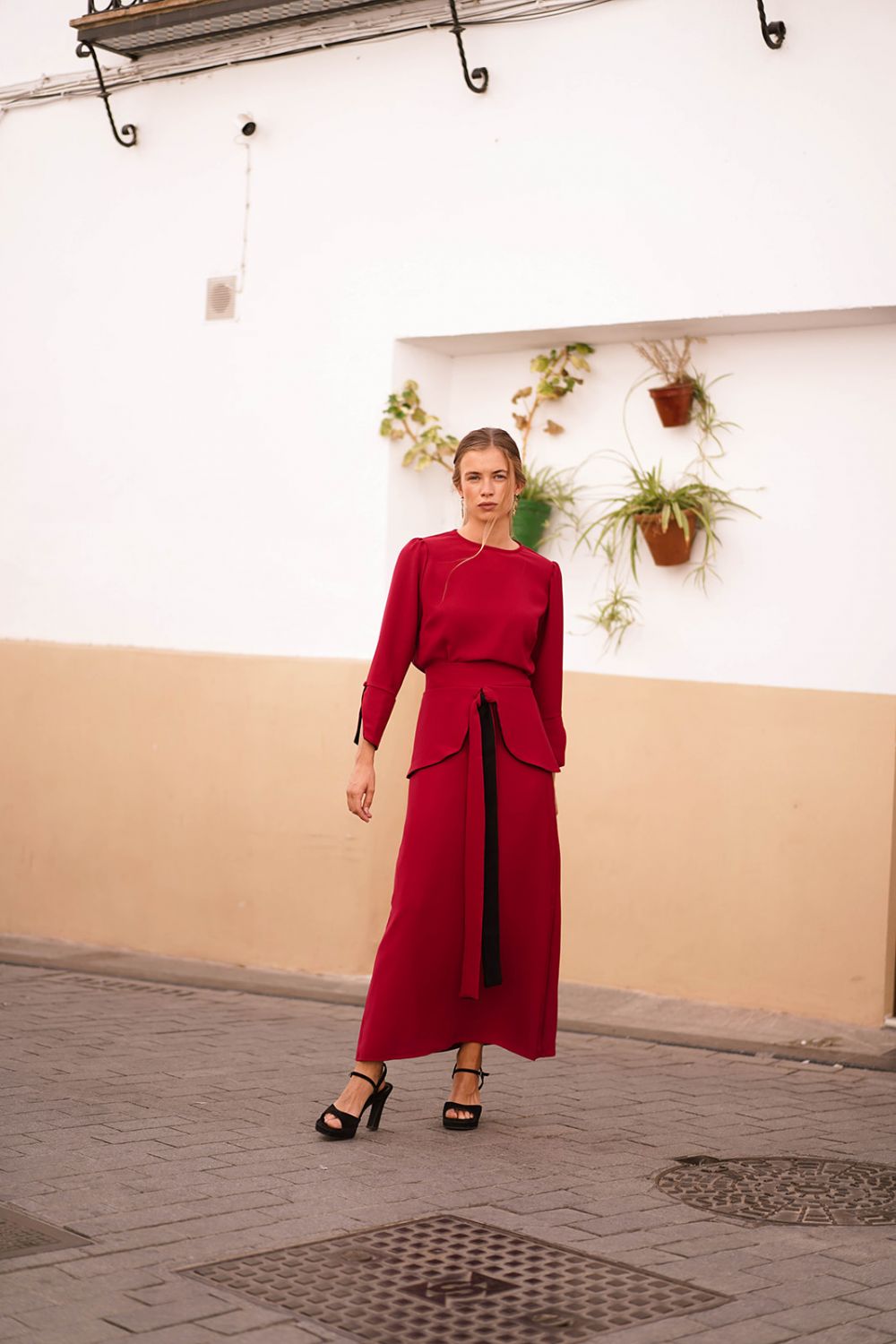 Falda Sabina Rojo Oscuro - Imagen 3