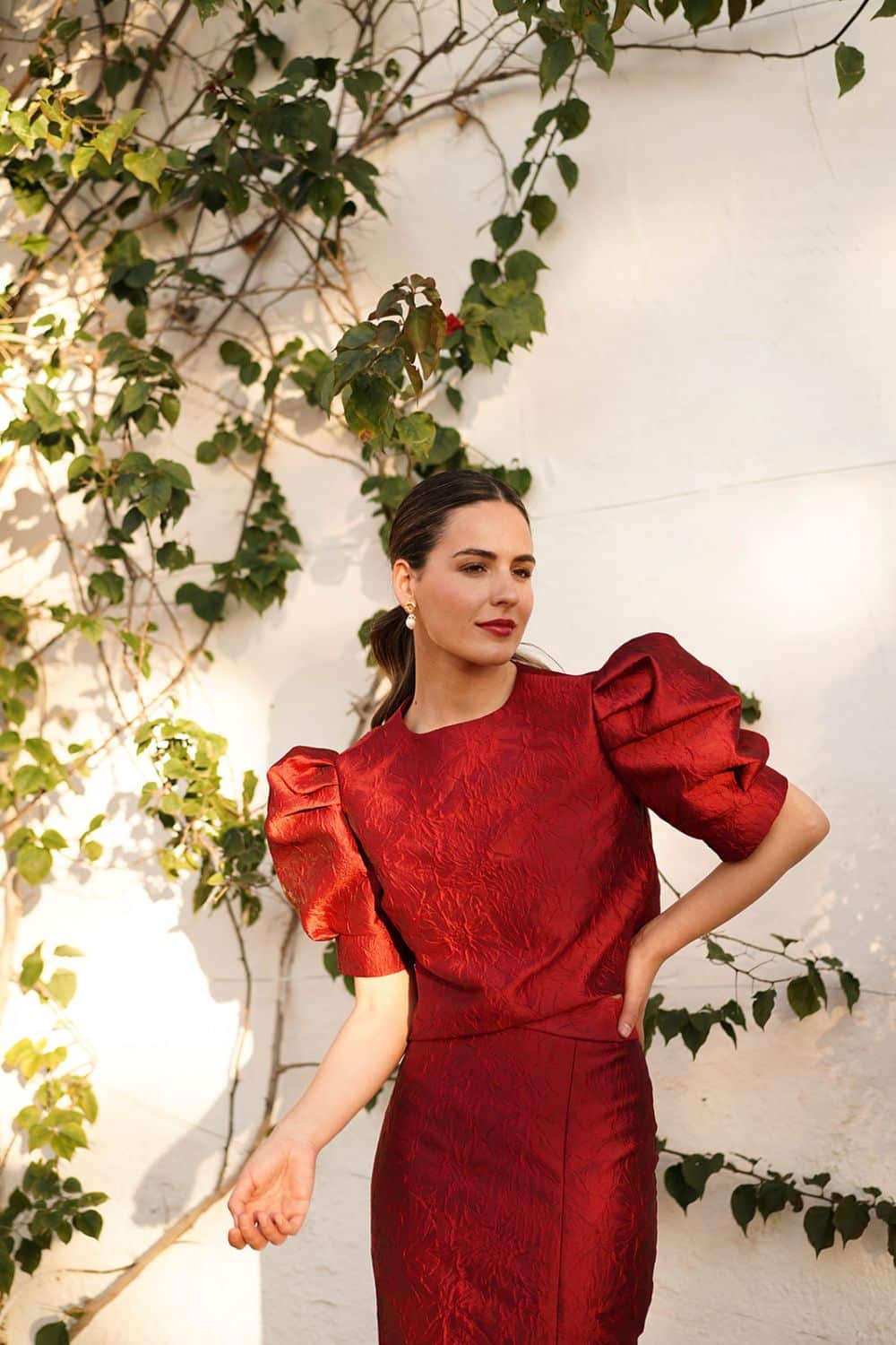 Top Maiori Burdeos Manga Corta - Imagen 2