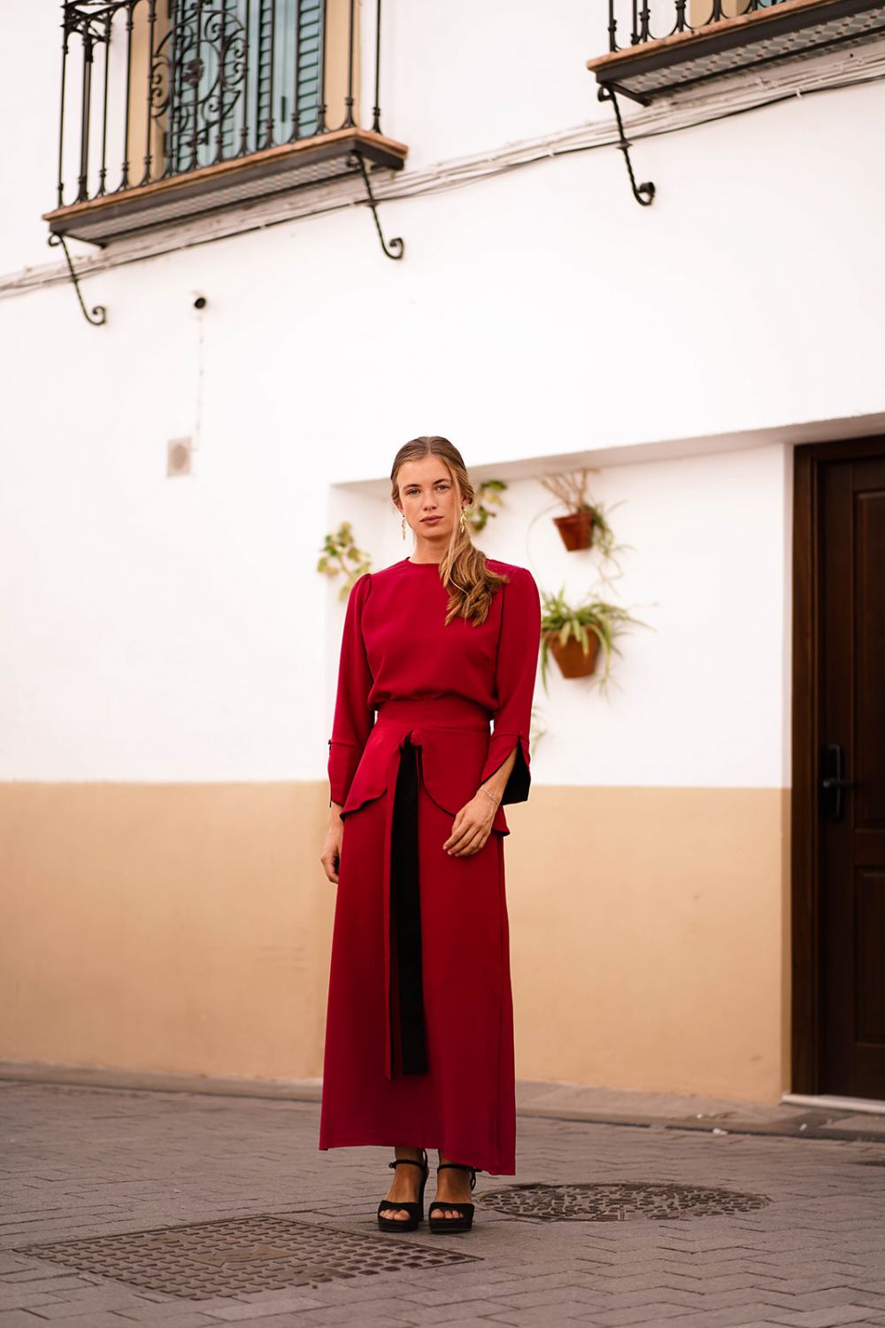 Falda Sabina Rojo Oscuro - Imagen 2