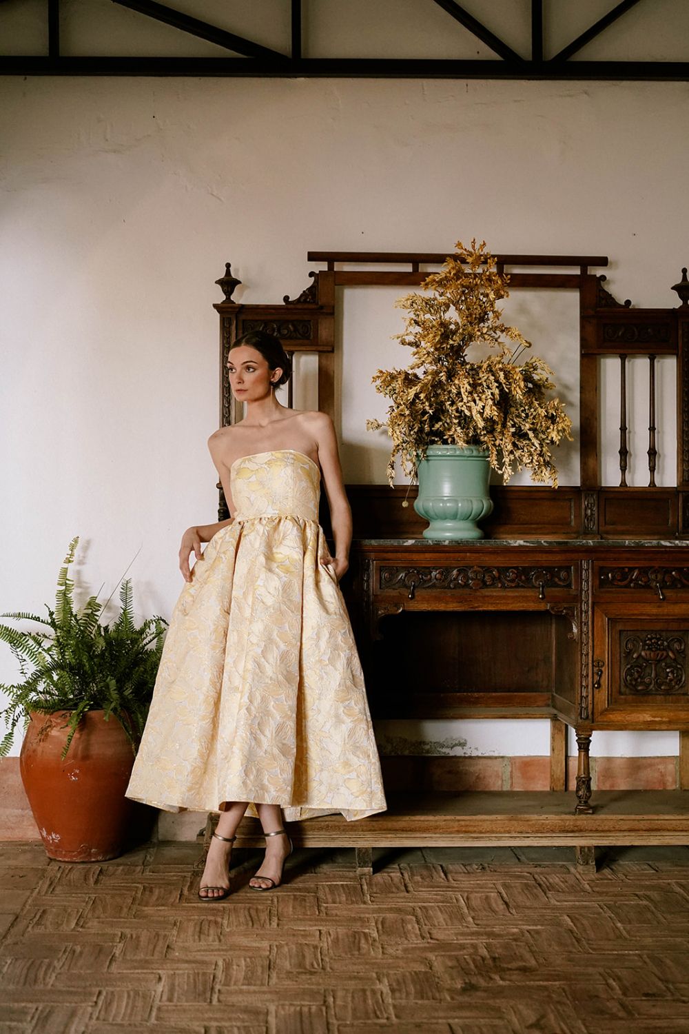 Vestido Fernanda Amarillo - Imagen 2