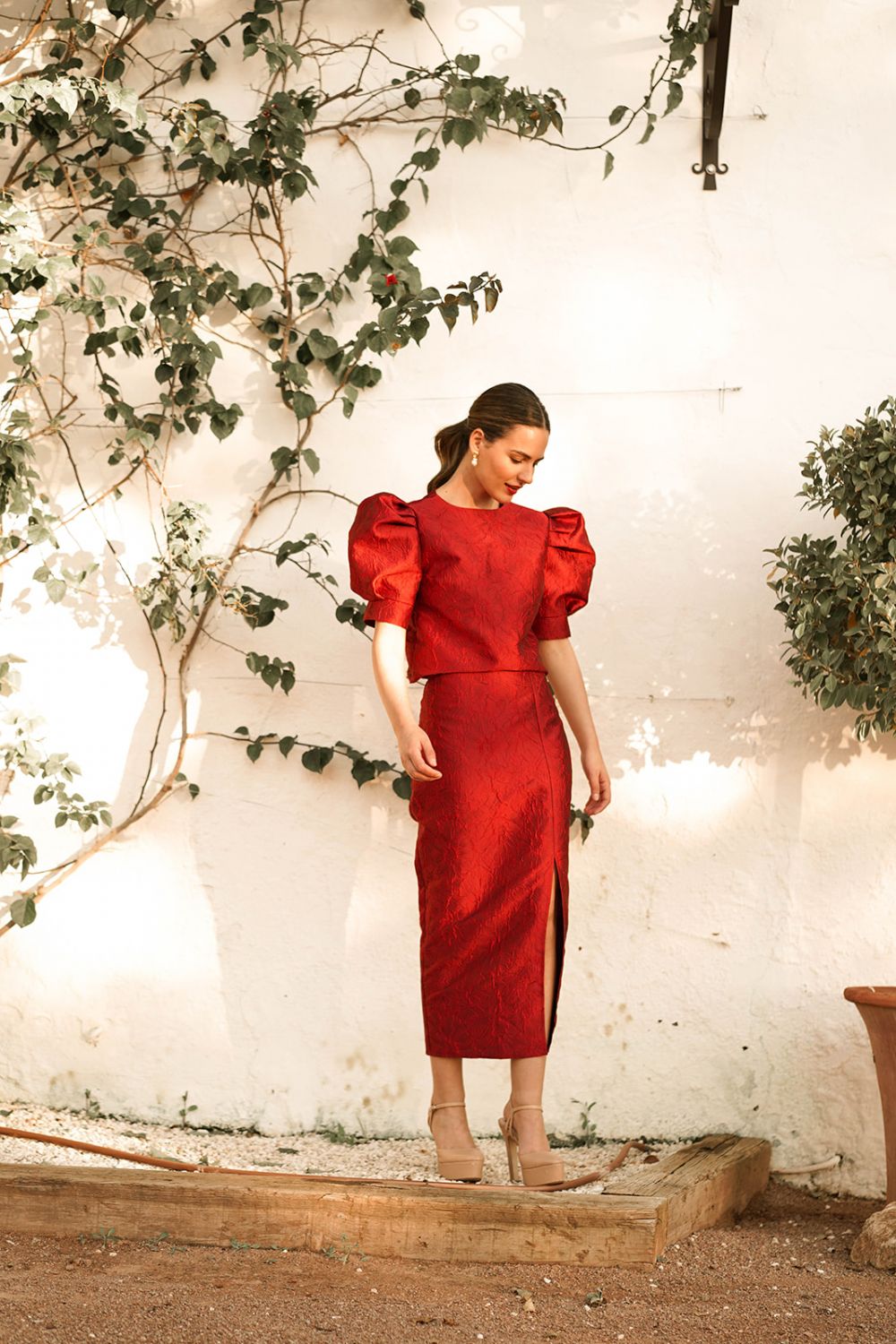 Top Maiori Burdeos Manga Corta - Imagen 4