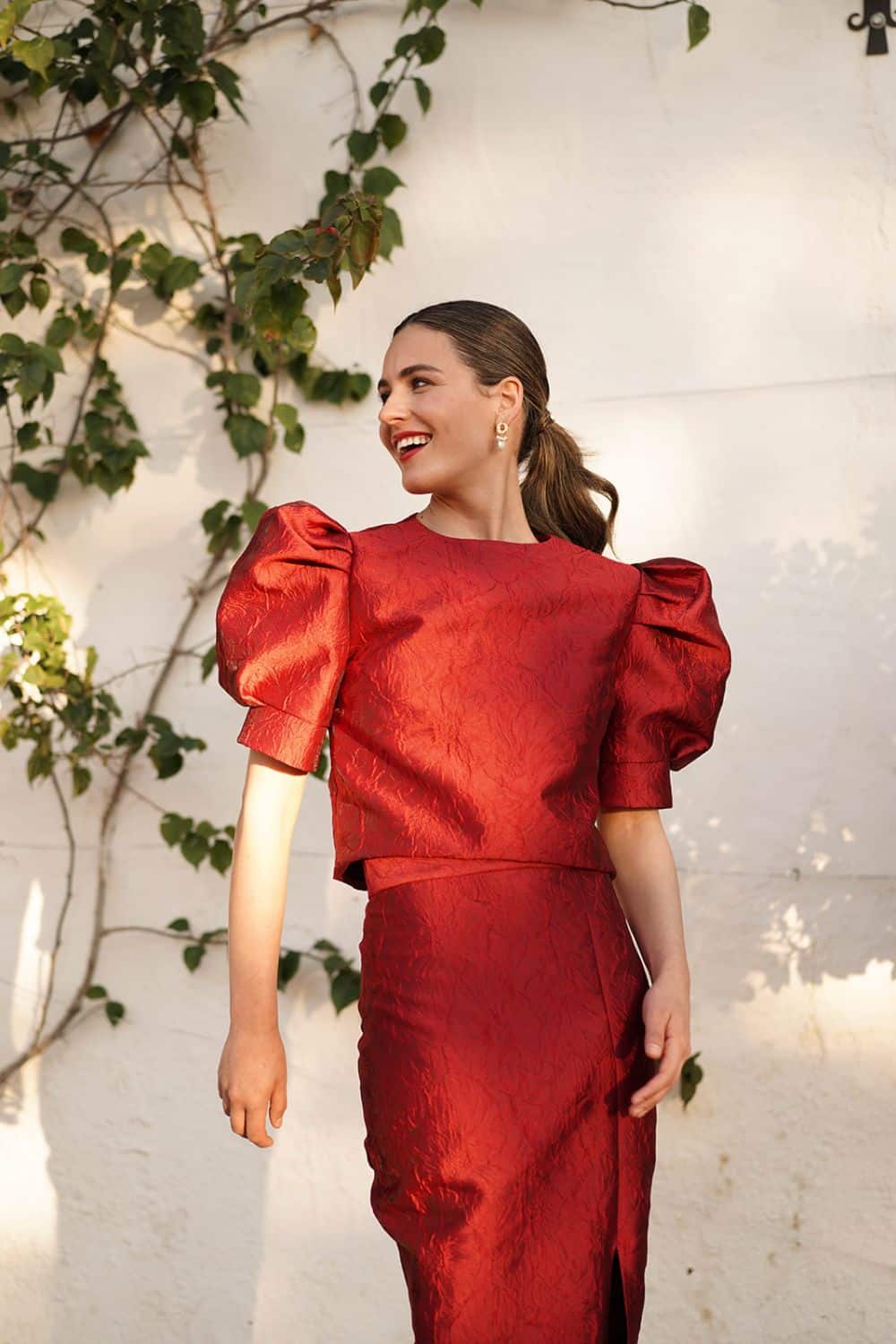 Top Maiori Burdeos Manga Corta - Imagen 3