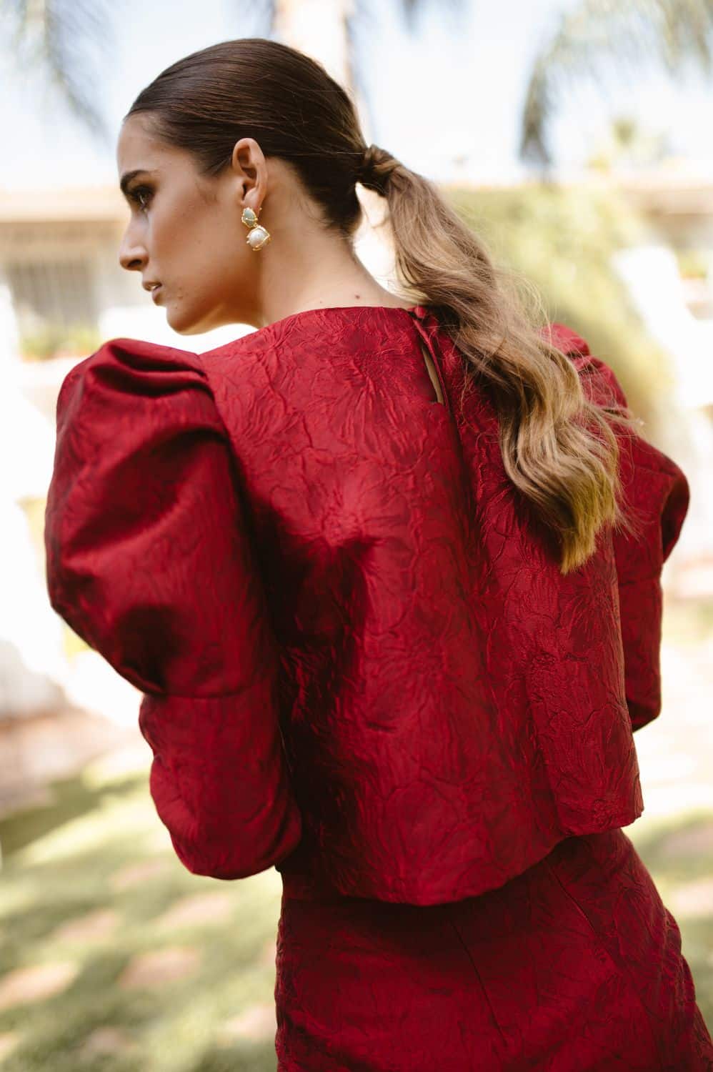 Top Maiori Burdeos Manga Larga - Imagen 5