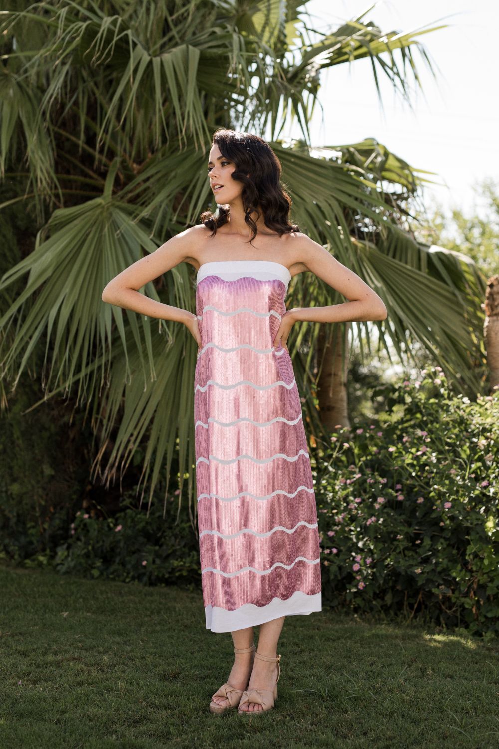 Vestido Camelia Lentejuelas Rosa - Imagen 3