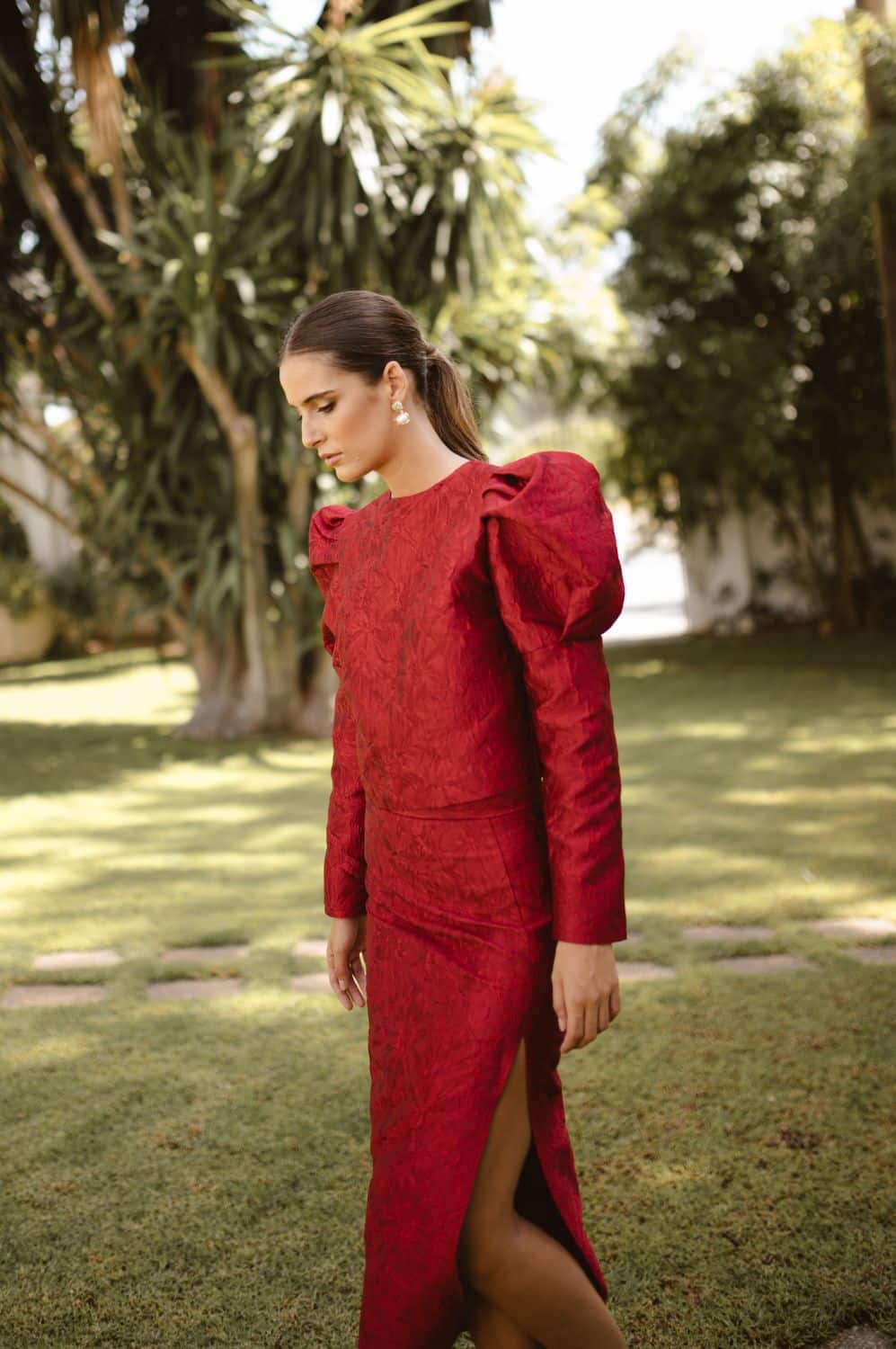 Top Maiori Burdeos Manga Larga - Imagen 2